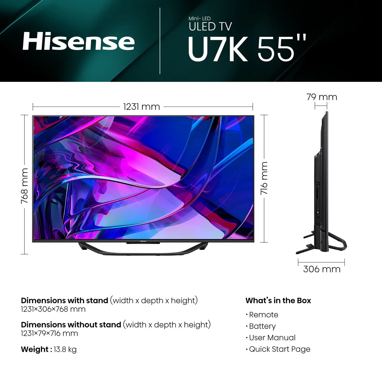 Hisense 55Inch Smart U7K 2023 TV