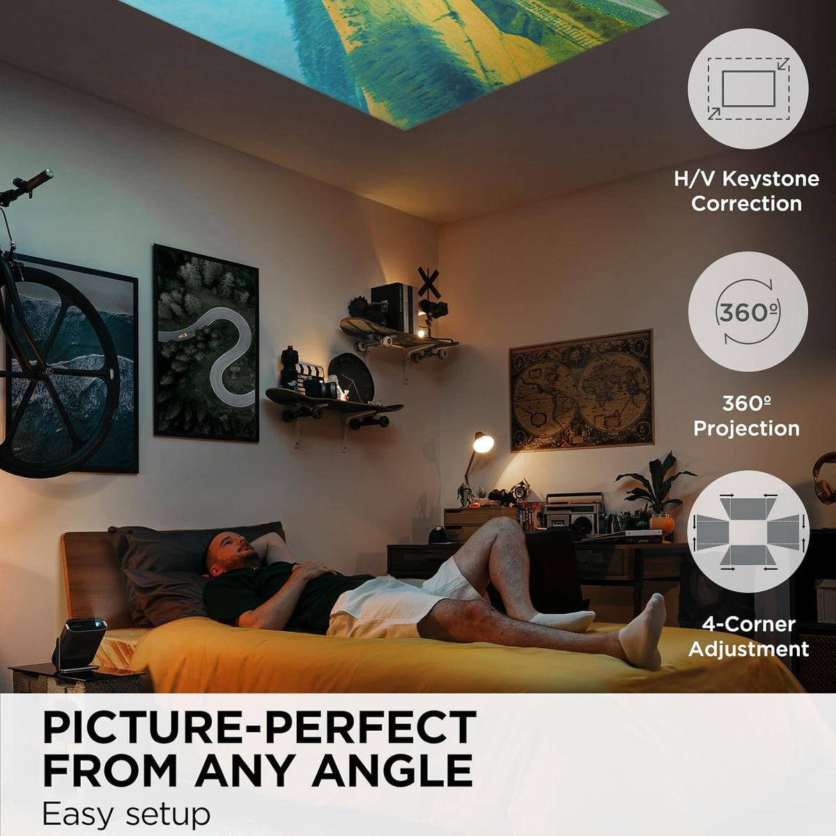 ViewSonic M1X Portable LED Projector with Smart Stand
