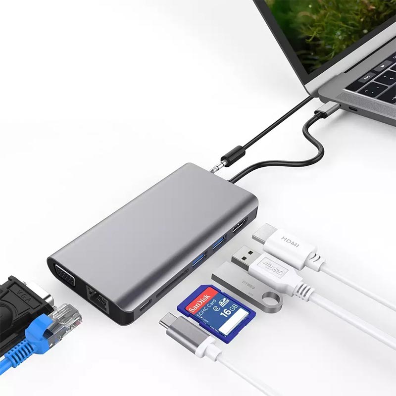 GO DES 9 in 1 USB C Hub Multiport Adapter