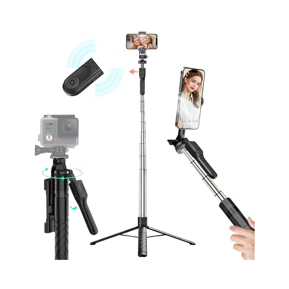 K28P Compact Selfie Stick Tripod with Remote