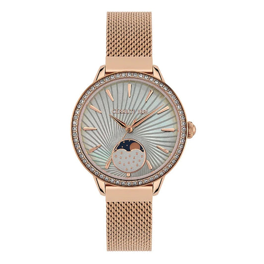CERRUTI 1881 ROSARA LADIES ROSE GOLD TONE BRACELET GREY MOP DIAL WATCH - CCRWM29501