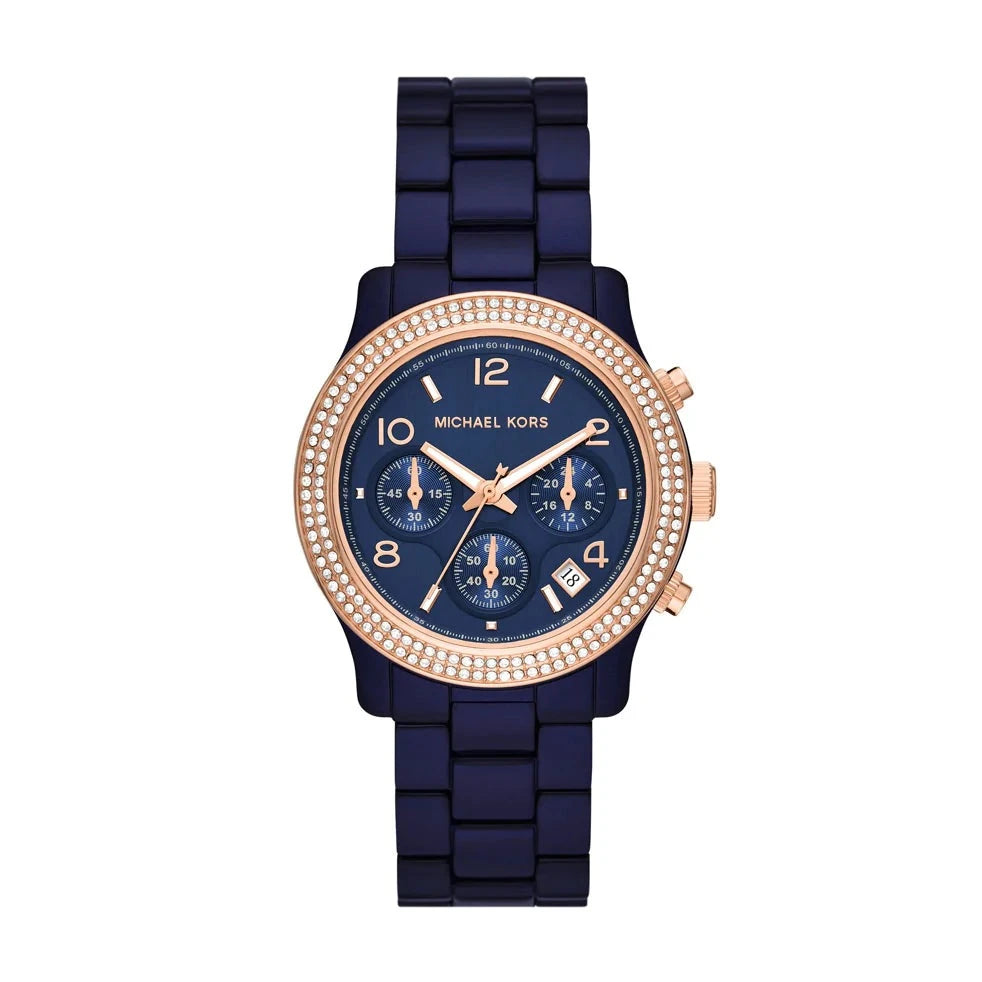 MICHAEL KORS RUNWAY WOMEN'S CHRONOGRAPH NAVY ACETATE WATCH - MK7423