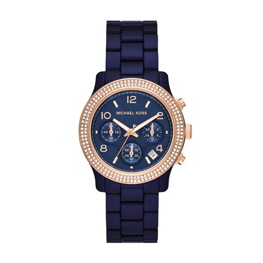 MICHAEL KORS RUNWAY WOMEN'S CHRONOGRAPH NAVY ACETATE WATCH - MK7423