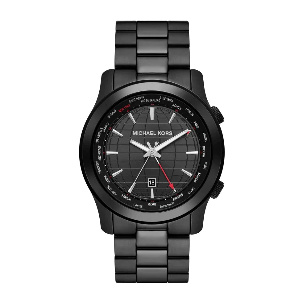 MICHAEL KORS RUNWAY MEN'S BLACK STAINLESS STEEL WATCH - MK9110