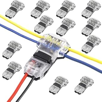 12Pcs T Tap Wire Connectors No Stripping 3 Way 2 Pin Splice Connector