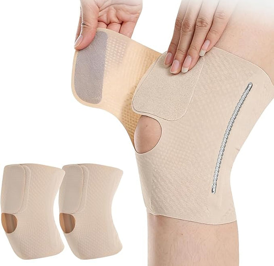 Ultra Thin Knee Brace with Side Stabilizers 2 Pack Adjustable