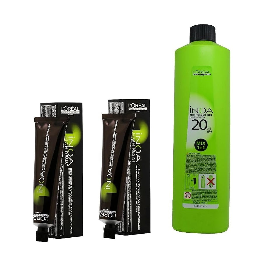 L'ORÉAL Inoa Ammonia free Permanent Colour 4 Brown 2 Tube 60 ml
