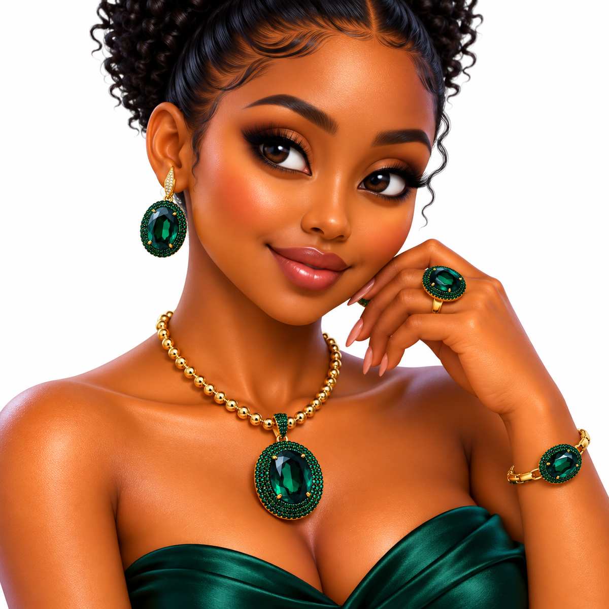 Viennois Womens Royal Ruby Glow Jewelry Set