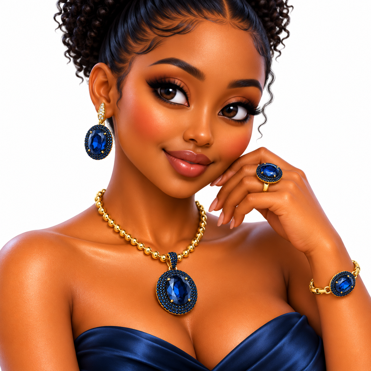 Viennois Womens Royal Ruby Glow Jewelry Set