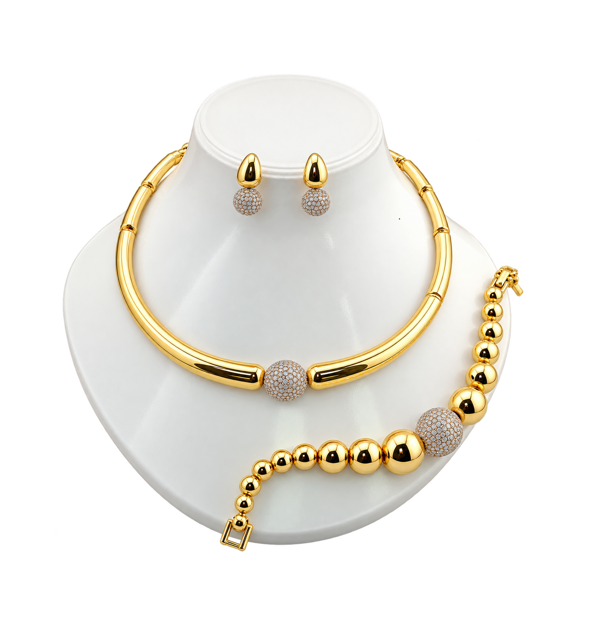 Viennois Womens Golden Sphere Set