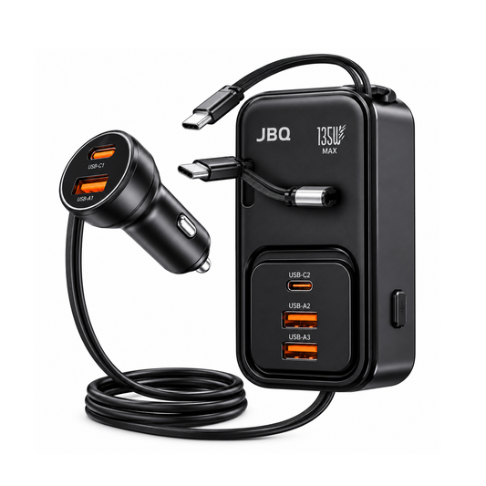 JBQ RoadStretch 135W 6 Port Expandable Fast Car Charger
