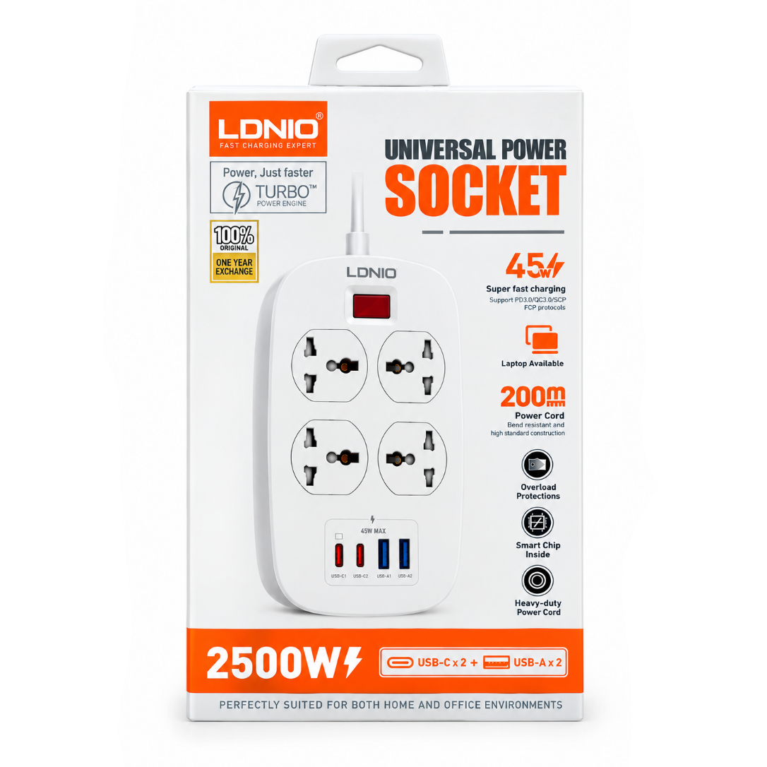 LDNIO SC4407C Power Strip with 45W USB-C PD
