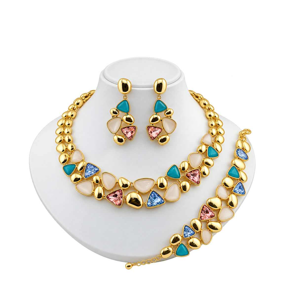 Viennois Womens Golden Radiance Multicolor Jewelry Set
