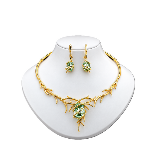 Viennois Womens Mint Gemstone Vine Jewelry Set