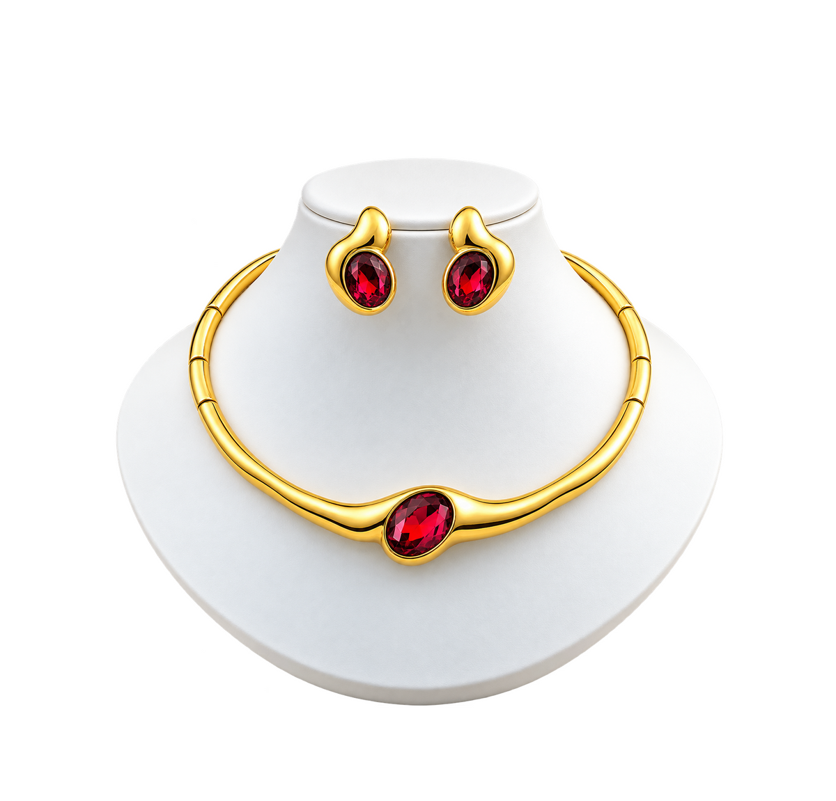 Viennois Womens Golden Elegance Smoky Crystal Jewelry Set