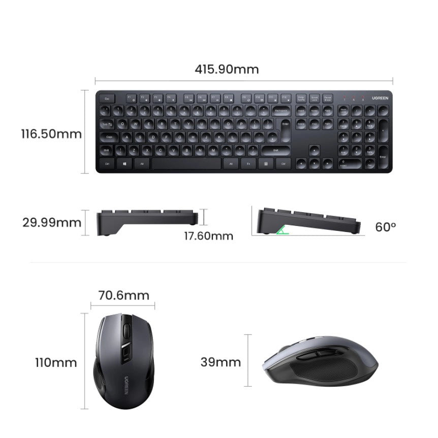 UGREEN Wireless Keyboard and Mouse Combo