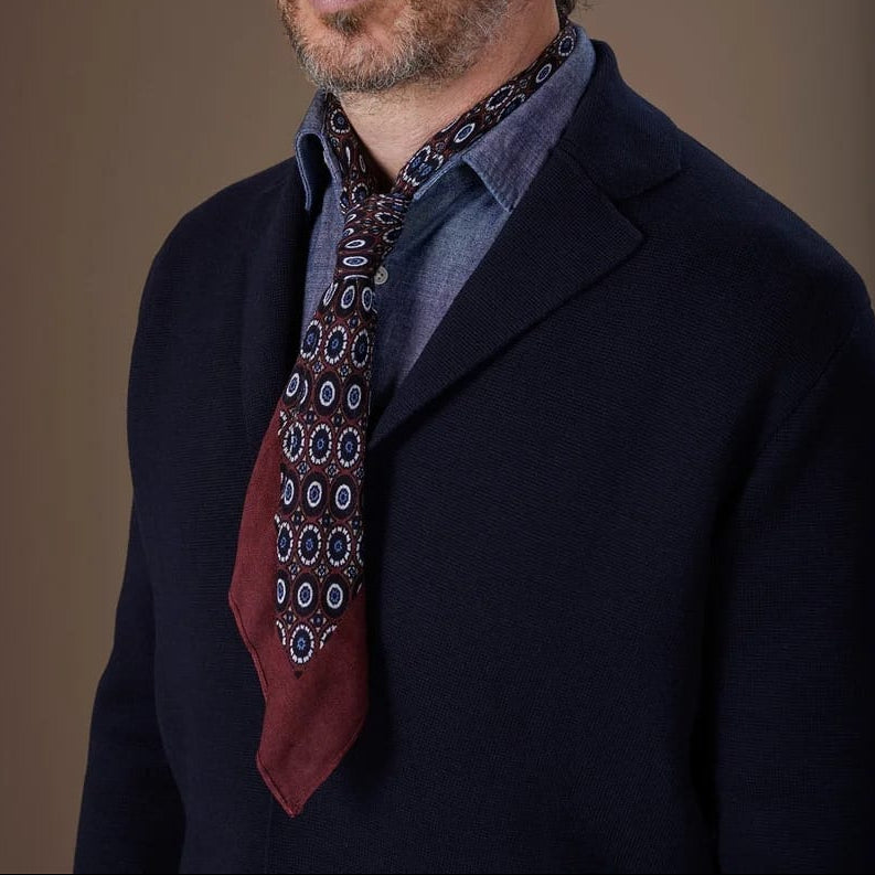 Doppelganger Men's viscose scarf with geometric pattern