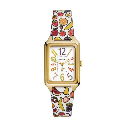 WILLY WONKA X FOSSIL LIMITED EDITION TWO HAND MULTICOLOUR PRINT LEATHER UNISEX WATCH  LE1191