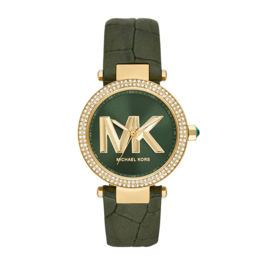 MICHAEL KORS PARKER WOMEN'S THREE-HAND GREEN LEATHER WATCH - MK4724