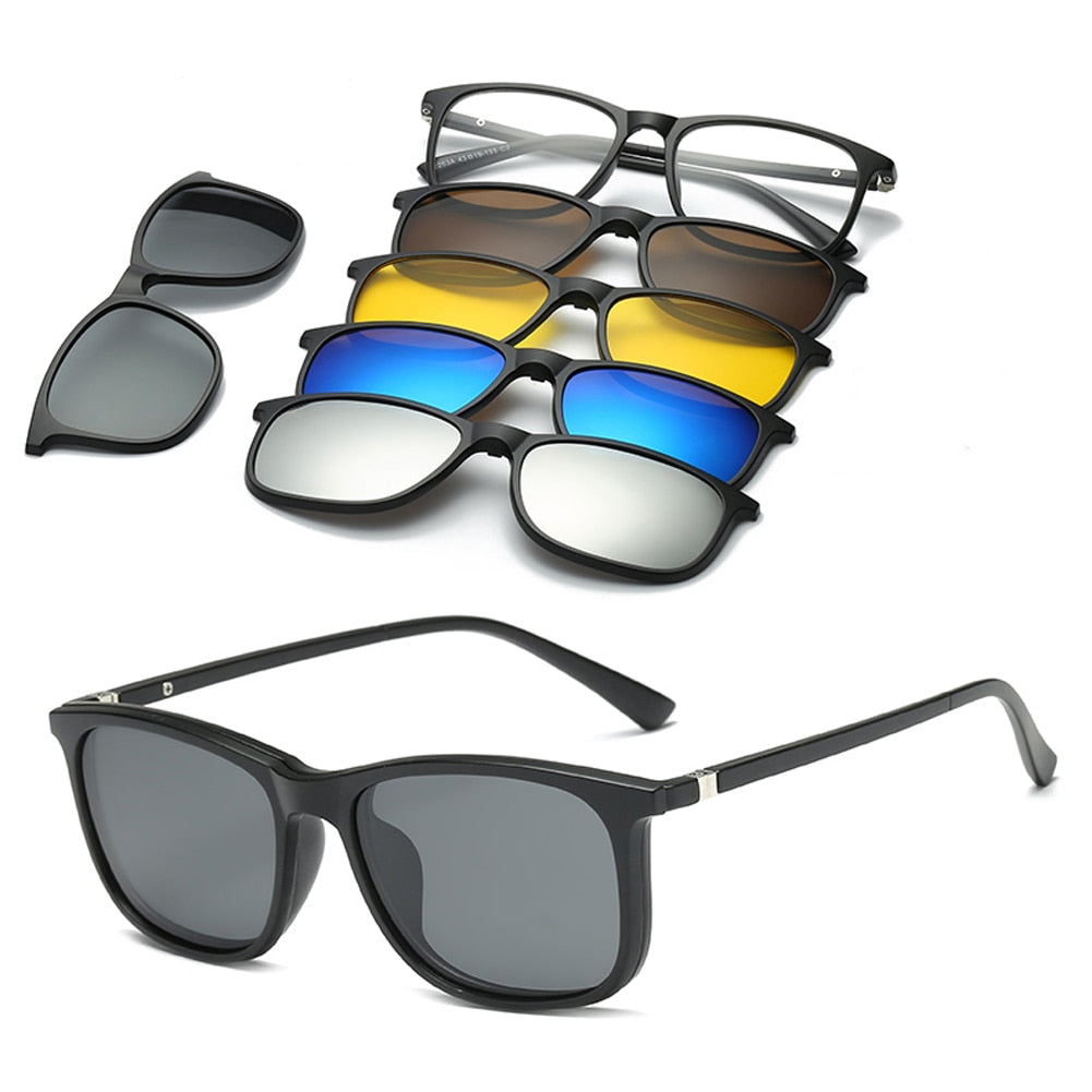 Magnetic 5Pcs Polarized Clip-on Sunglasses