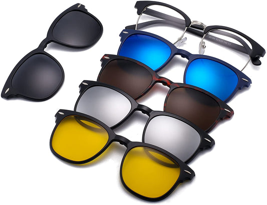 Magnetic 5Pcs Polarized Clip-on Sunglasses