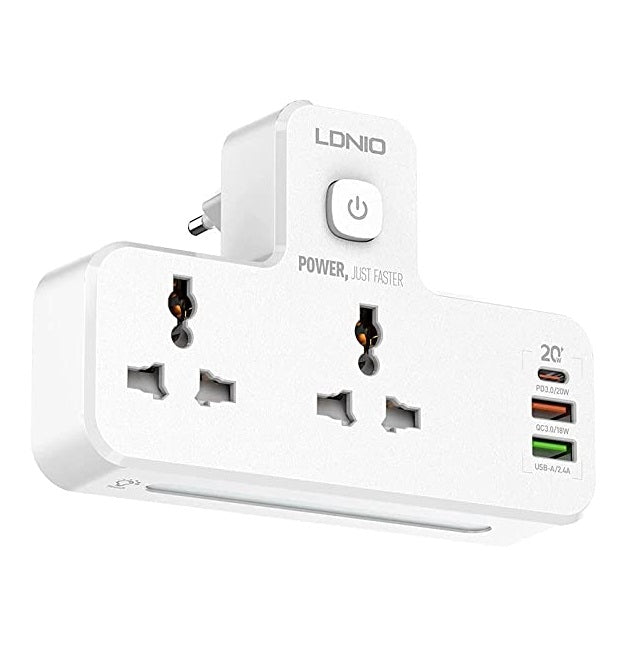 Ldnio 2500W 10A Extension Power Strip With USB Ports