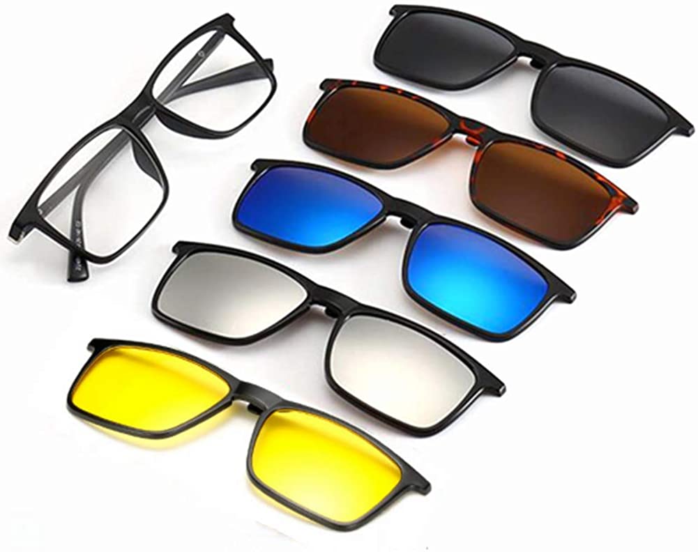 Magnetic 5Pcs Polarized Clip-on Sunglasses